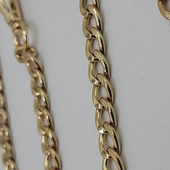 Vintage 3/8 " Women's Gold Tone Chain Belt 36"  End to End Cuban Chain Unsigned - Picture 6 of 8